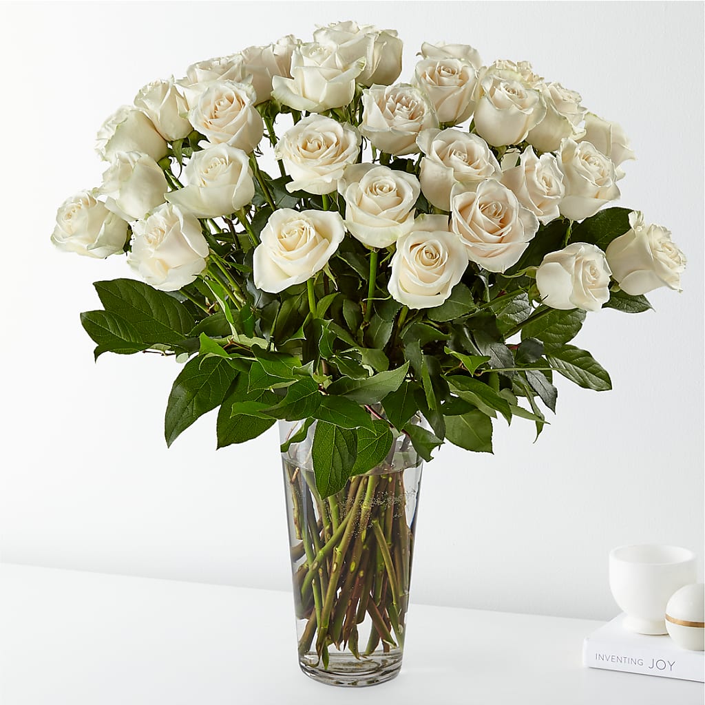 Long Stem White Rose Bouquet – Francis Florist, Pomeroy OH