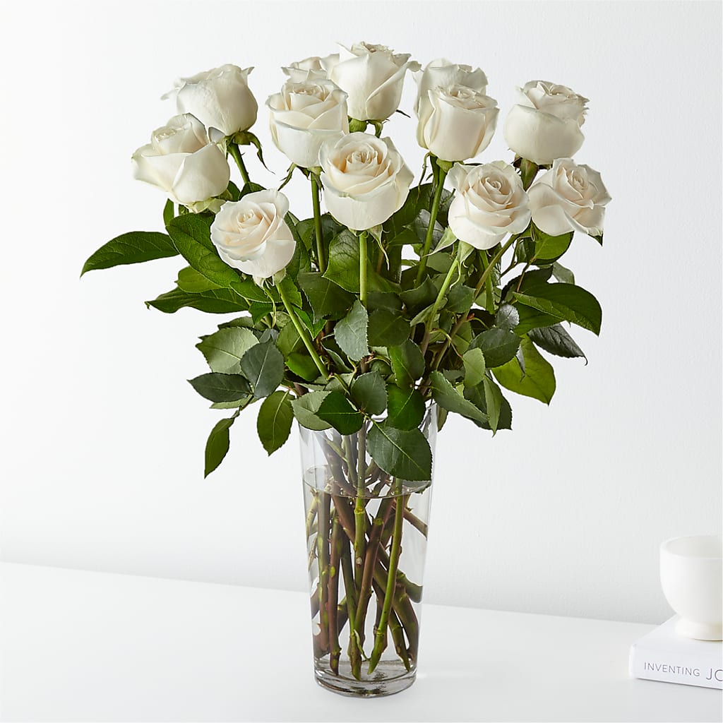 Long Stem White Rose Bouquet – Francis Florist, Pomeroy OH