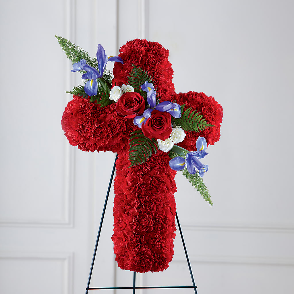 Faithful Hero Floral Cross – Francis Florist, Pomeroy OH