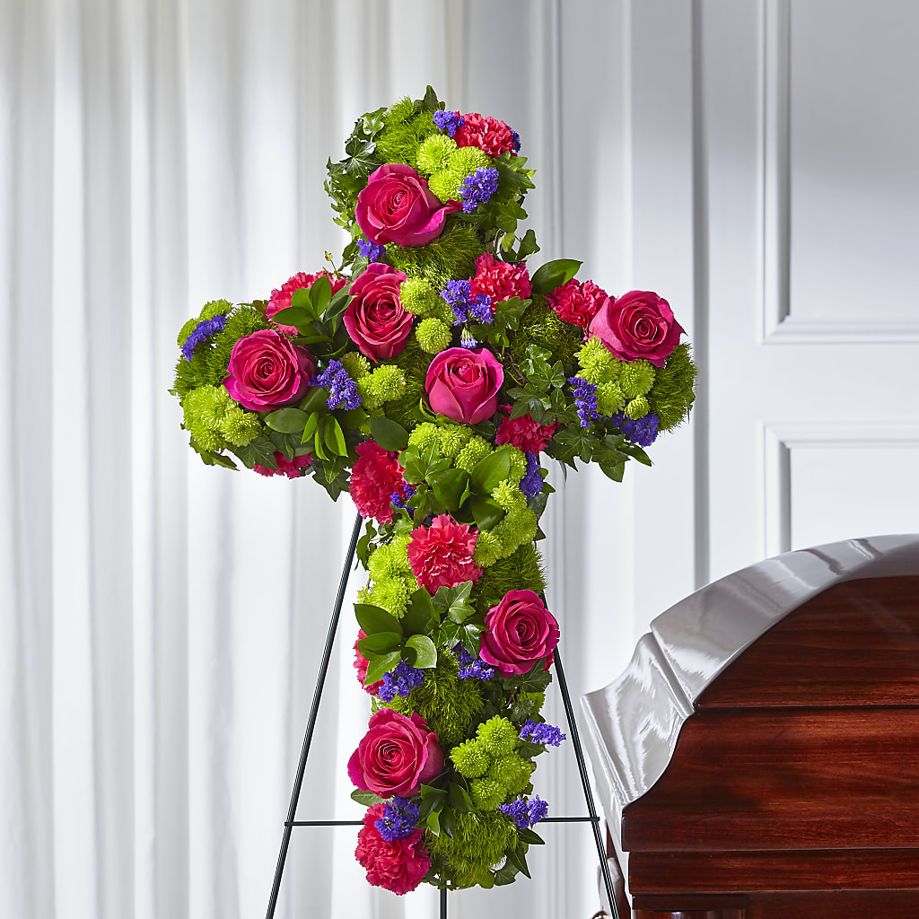Tribute Rose Floral Cross – Francis Florist, Pomeroy OH
