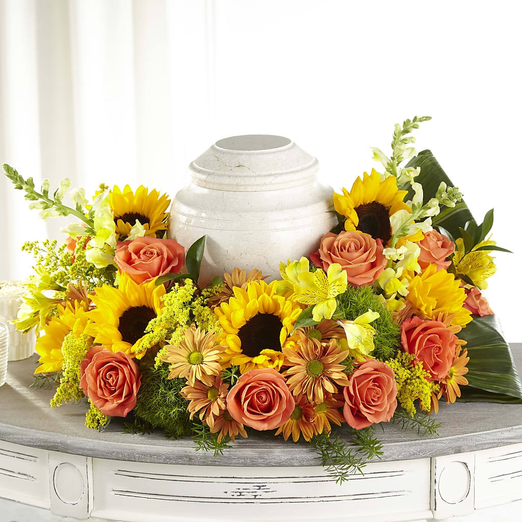 Faithful Sunflower Cremation Adornment – Francis Florist, Pomeroy OH