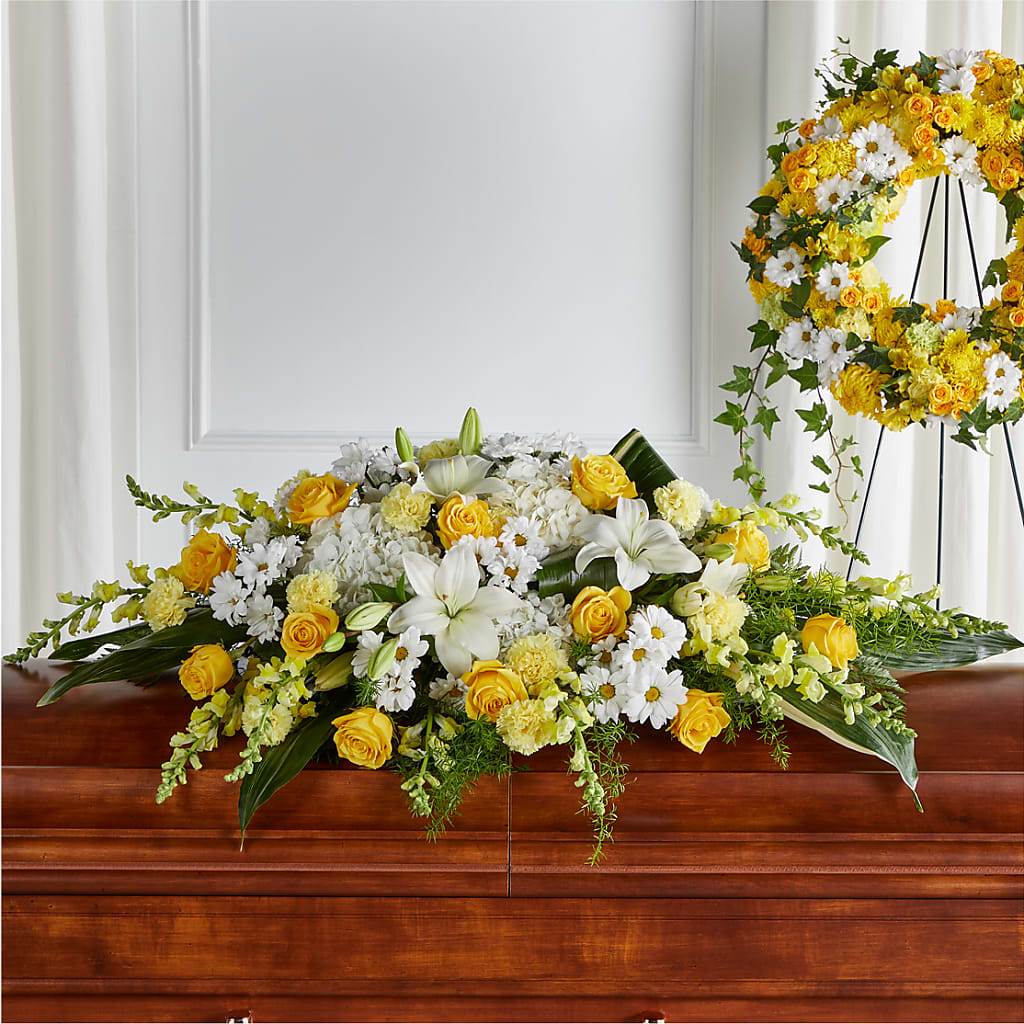 Golden Harmony Casket Spray – Francis Florist, Pomeroy OH