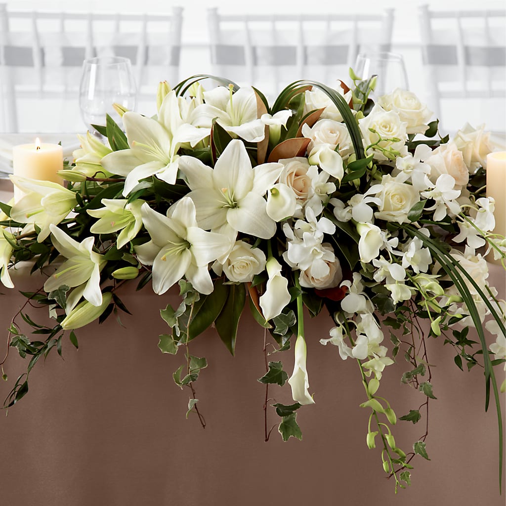 White Linen Arrangement – Francis Florist, Pomeroy OH