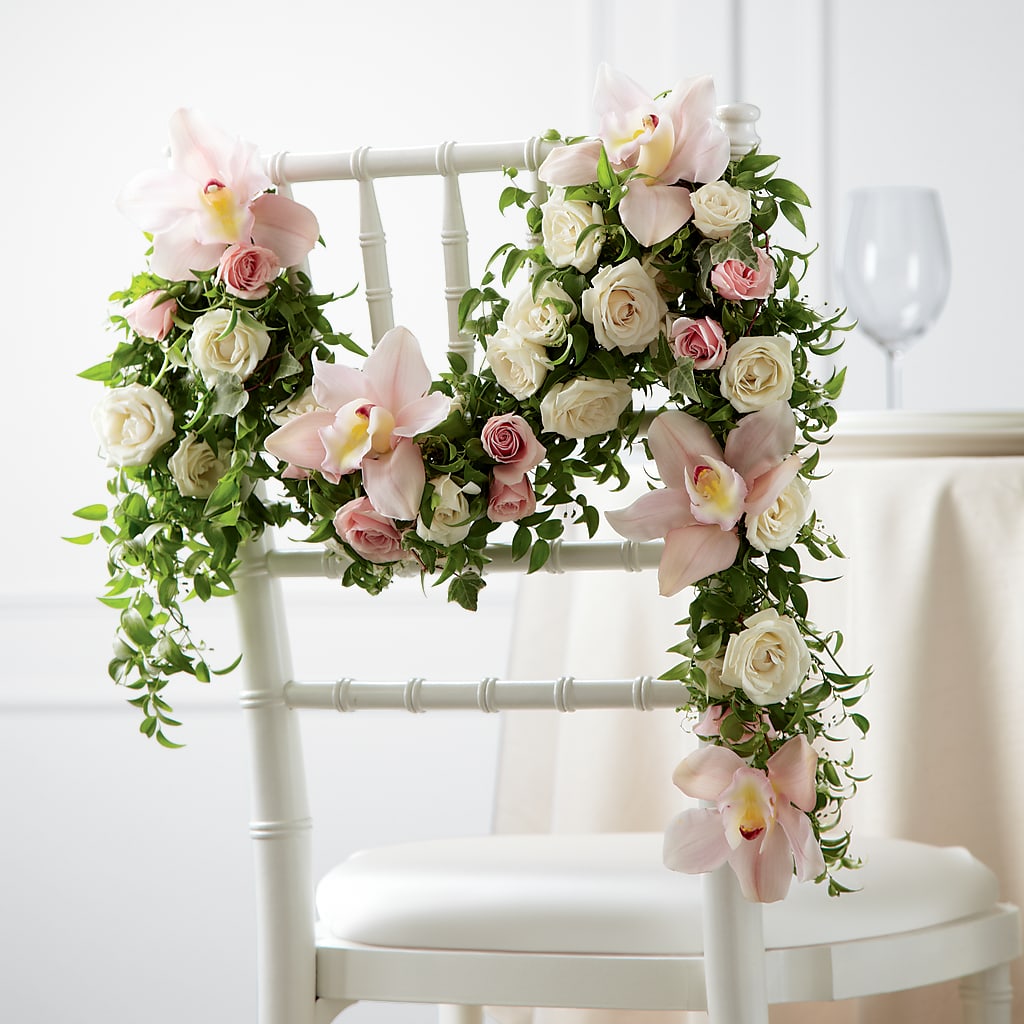 Orchid Rose Chair Décor – Francis Florist, Pomeroy OH