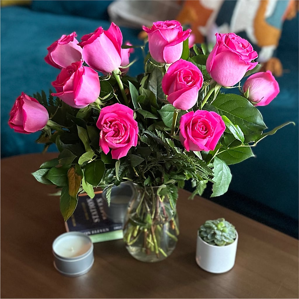 Long Stem Pink Rose Bouquet –  Francis Florist, Pomeroy OH