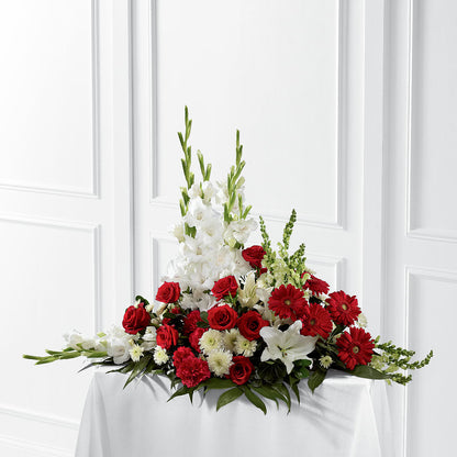 Crimson & White Arrangement –  Francis Florist, Pomeroy OH