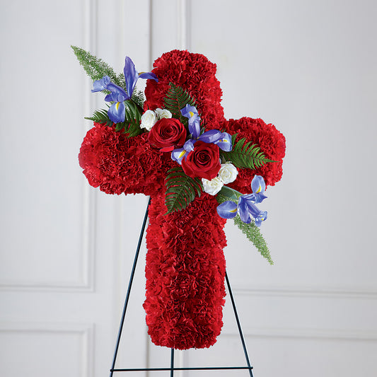 Faithful Hero Floral Cross –  Francis Florist, Pomeroy OH
