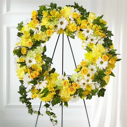 Golden Remembrance Wreath –  Francis Florist, Pomeroy OH