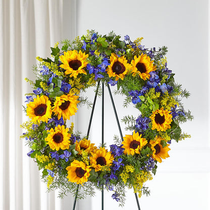 Bright Rays Wreath –  Francis Florist, Pomeroy OH